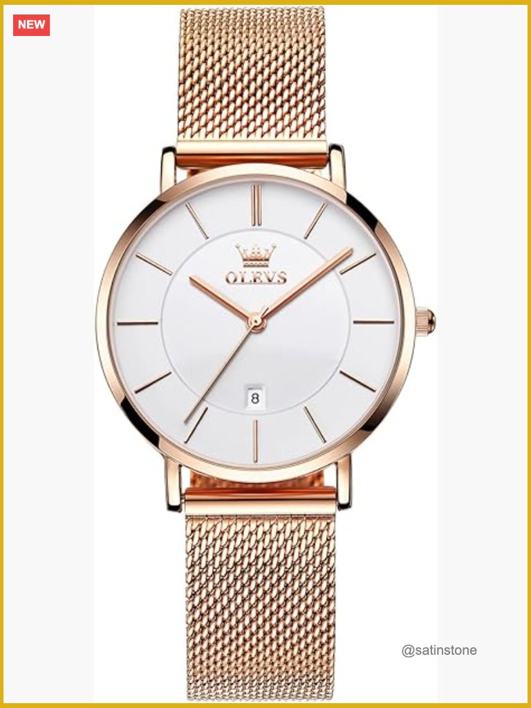Women's Stainless Steel Analog Quartz Bracelet Watch With Date Display And